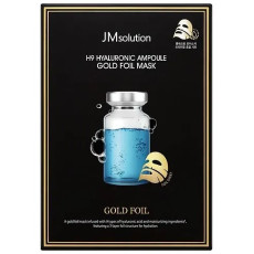 Фольгированная маска увлажняющая с гиалуроновой кислотой JMsolution - H9 Hyaluronic Ampoule Gold Foil Mask , 35 ml