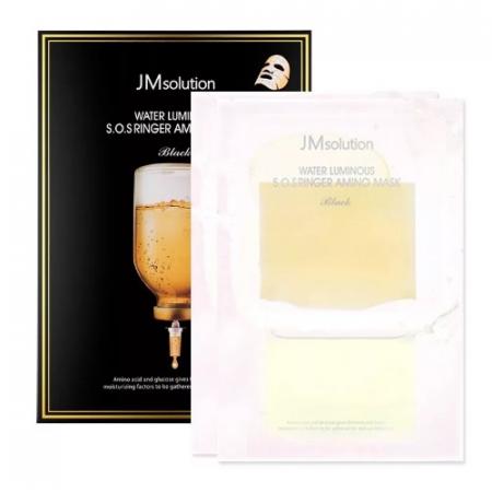 Укрепляющая тканевая маска с аминокислотами JMSolution Water Luminous S.O.S Ringer Amino Black Mask