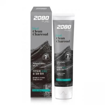Зубная паста отбеливающая уголь и мята Dental Clinic 2080 Pure Black Clean Charcoal - Fresh Mint