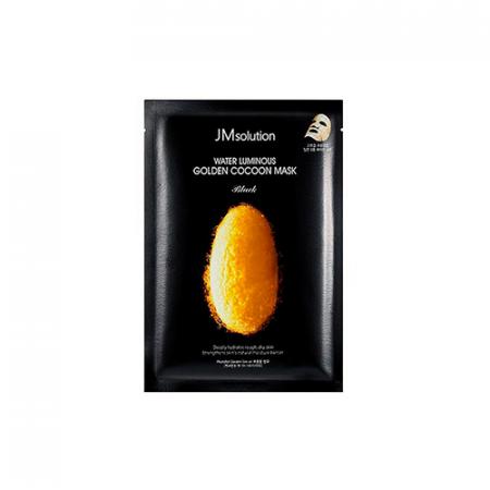 Тканевая маска с протеинами кокона золотого шелкопряда JMsolution Water Luminous Golden Cocoon Black Mask