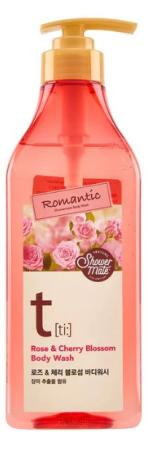Гель для душа роза и вишневый цвет KeraSys - Shower Mate Rose & Cherry Blossom, 550 ml