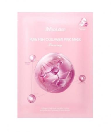 Укрепляющая тканевая маска с коллагеном для сияния кожи JMsolution - Pure Fish Collagen Pink Mask