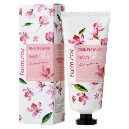 Ухаживающий крем для рук с экстрактом цветов вишни Farm Stay - Pink Flower Blooming Hand Cream Cherry Blossom