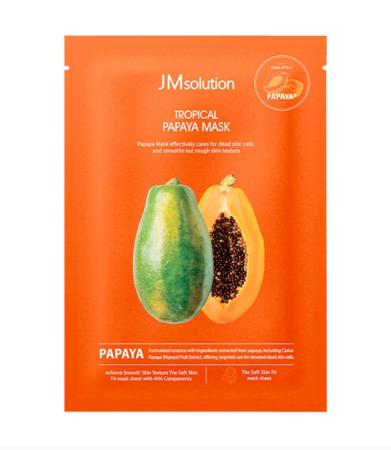 Обновляющая тканевая маска для лица с папайей JMsolution - Tropical Papaya Mask