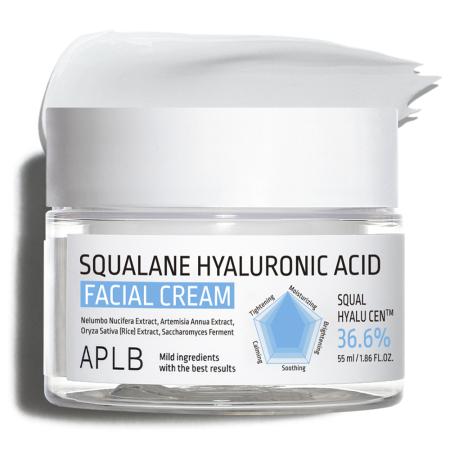 Крем для лица со скваланом и гиалуроновой кислотой APLB - Squalane Hyaluronic Acid Facial Cream, 55 ml