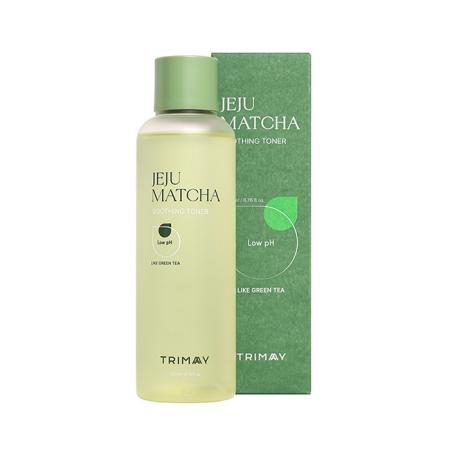 Слабокислотный успокаивающий тонер с чаем матча Trimay - Jeju Matcha Low pH Soothing Toner, 200 ml