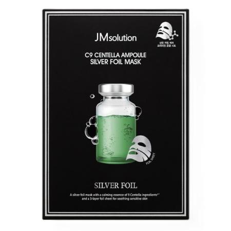 Фольгированная успокаивающая маска с серебром и центеллой JMsolution - C9 Centella Ampoule Silver Foil Mask, 35 ml